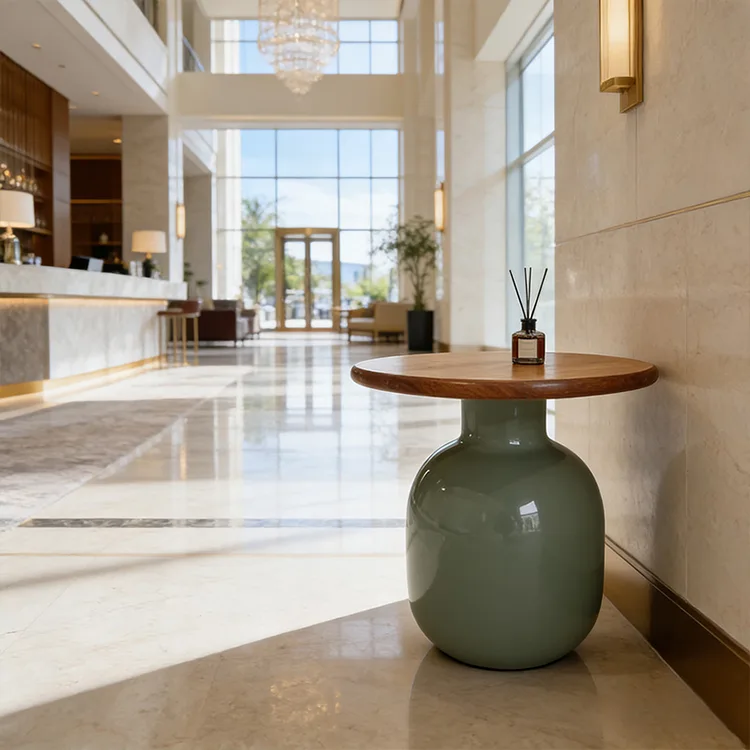 Modern Glossy Fiberglass Mushroom Side Table