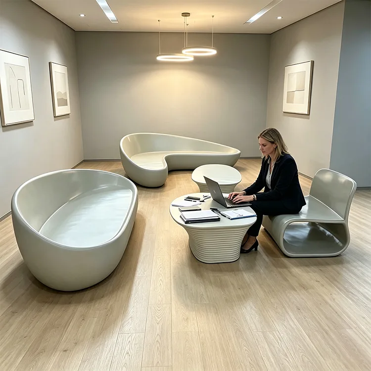 Flowing Curve FRP Lounge Seating